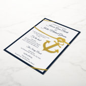 Nautical Rope en Anchor Wedding Folie Uitnodiging (Gedraaid)
