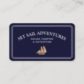 Nautical Rope Gold Sailboot Visitekaartje (Voorkant)