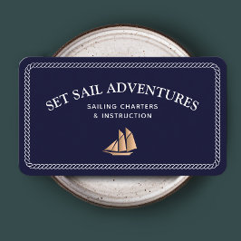 Nautical Rope Gold Sailboot Visitekaartje