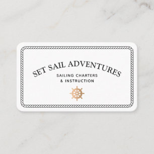 Nautical Rope Gold Ship Helm Visitekaartje