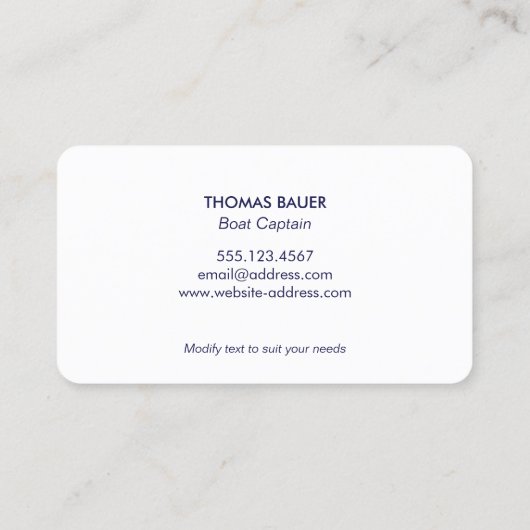 Nautical Rope Gold Ship Wheel Visitekaartje (Achterkant)