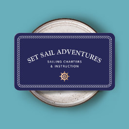 Nautical Rope Gold Ship Wheel Visitekaartje