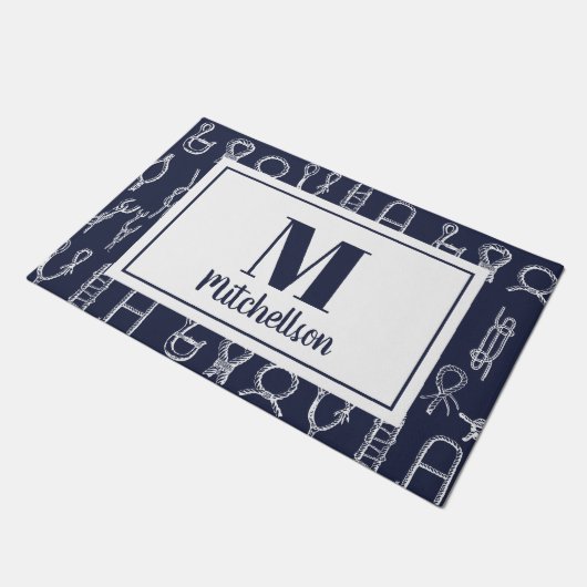 Nautical Rope kent familienaam Deurmat (Schuin)