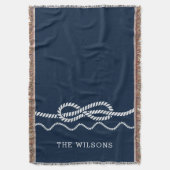 Nautical Rope Knot Personalized Throw Blanket Deken (Voorkant Verticaal)