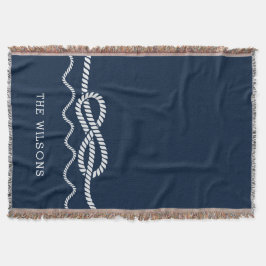 Nautical Rope Knot Personalized Throw Blanket Deken