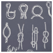 Nautical Rope Knots & Navy Blue Stof (Swatch)