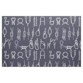 Nautical Rope Knots & Navy Blue Stof