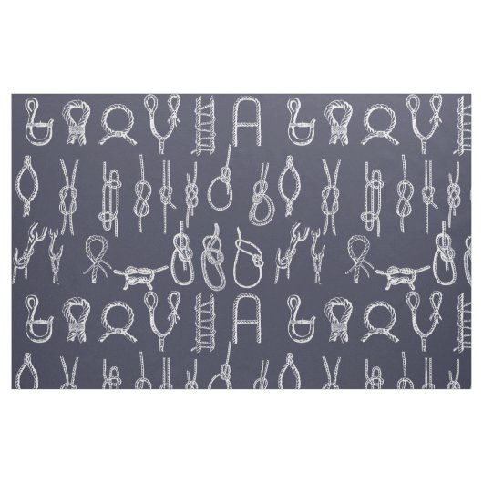 Nautical Rope Knots & Navy Blue Stof (Fat Quarter)