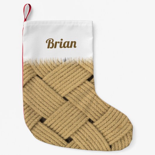 Nautical Rope Mat Ocean Plait Print Kleine Kerstsok (Voorkant)