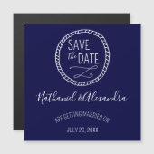 Nautical Rope met de datum opslaan Magnetische Uitnodiging (Voorkant / Achterkant)