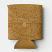 Nautical Rope Monogram Map Brown Blikjeskoeler (Achterkant)