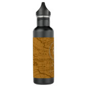 Nautical Rope Monogram Map Brown Waterfles (Links)