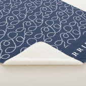 Nautical Rope Pattern, gepersonaliseerd Sherpa Deken (3/4)