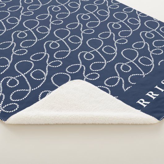 Nautical Rope Pattern, gepersonaliseerd Sherpa Deken (3/4)