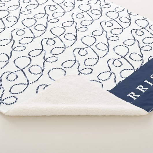 Nautical Rope Pattern, gepersonaliseerd Sherpa Deken (3/4)