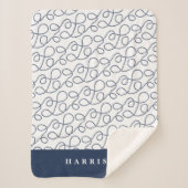 Nautical Rope Pattern, gepersonaliseerd Sherpa Deken (Voorkant)