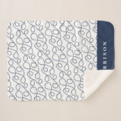 Nautical Rope Pattern, gepersonaliseerd Sherpa Deken (Voorkant (horizontaal))