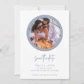 Nautical Rope Photo Wedding Save the Date (Voorkant)