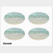 Nautical Rope Relax Text on Ocean Ovale Sticker (Vel)