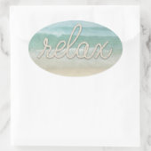 Nautical Rope Relax Text on Ocean Ovale Sticker (Tas)