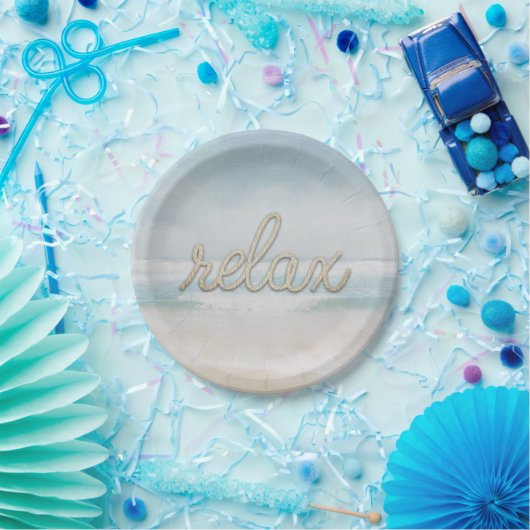 Nautical Rope Relax Text on Ocean Paper Bord (Feest)