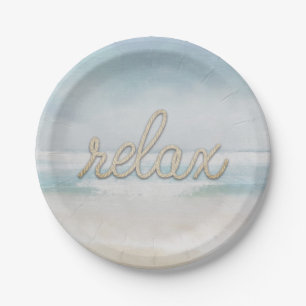 Nautical Rope Relax Text on Ocean Paper Bord