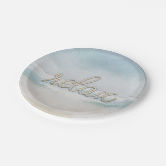 Nautical Rope Relax Text on Ocean Paper Bord (Gekanteld)