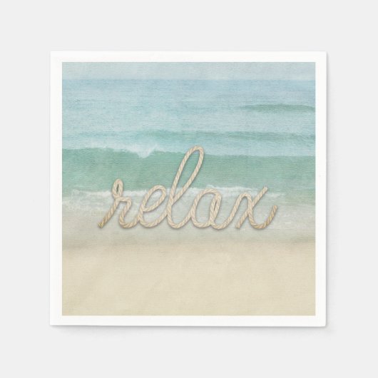 Nautical Rope Relax Text on Ocean Servet (Voorkant)