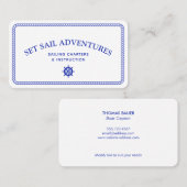 Nautical Rope Sailing Ship Helm Navy White Visitekaartje (Voorkant / Achterkant)