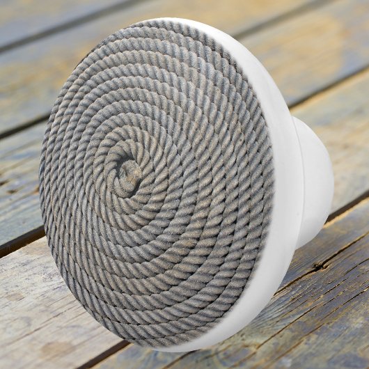 Nautical Rope Spiral Ceramic Knob. Keramische Knop