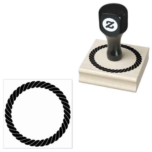 Nautical Rope Thick Twist Cartoon Cirkel Lijst Rubberstempel (Gestempeld)