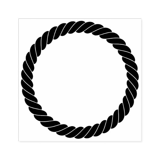 Nautical Rope Thick Twist Cartoon Cirkel Lijst Rubberstempel (Afrduk)