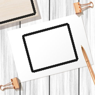 Nautical Rope Twist Cartoon Rechthoekig Lijst Rubberstempel