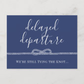 Nautical Rope Tying the Knot Postponed Wedding Aankondigingskaart (Voorkant)