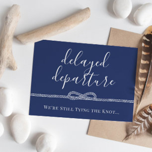 Nautical Rope Tying the Knot Postponed Wedding Aankondigingskaart