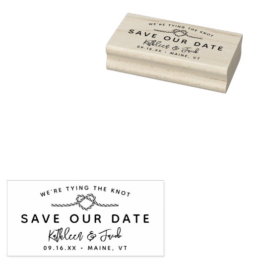 Nautical Rope Tying the Knot Save the Date Rubberstempel (Gestempeld)
