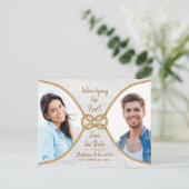 Nautical Rope Tying the Knot Wedding Save the Date Aankondigingskaart (Staand voorkant)