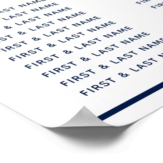 Nautical Rope Wedding Seating 18 Table Chart Poster (Hoek)