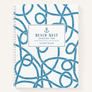 Nautical Rope White Beach House Guest Book Notitieboek