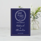 Nautical Rope Wreath Wedding Save the Date (Staand voorkant)