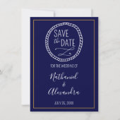 Nautical Rope Wreath Wedding Save the Date (Voorkant)