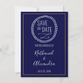 Nautical Rope Wreath Wedding Save the Date (Voorkant)