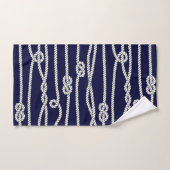 Nautical Ropes Navy & White Family Name Bad Handdoek (Handdoek)