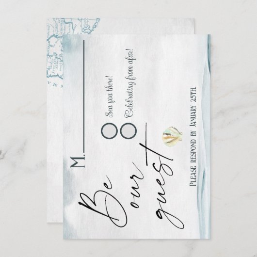 Nautical RSVP Kaart (Voorkant / Achterkant)