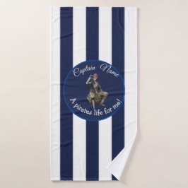Nautical Rum Skeleton Party Pirate Badhanddoek