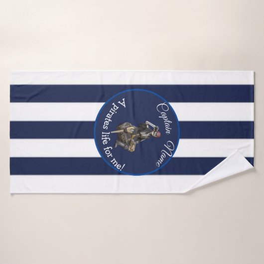 Nautical Rum Skeleton Party Pirate Badhanddoek (Badhanddoek)