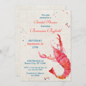 Nautical Rustic Lobster Bruids Douche Uitnodiging (Voorkant / Achterkant)