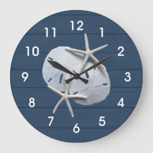 Nautical Rustic Sand Dollar Starfish Wall Clock Grote Klok