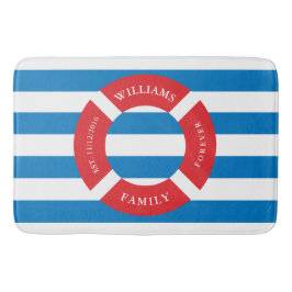 Nautical Safe Circular Monogram Large Bath Mat