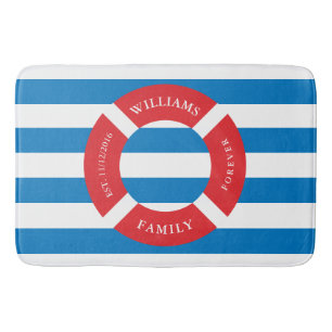 Nautical Safe Circular Monogram Large Bath Mat